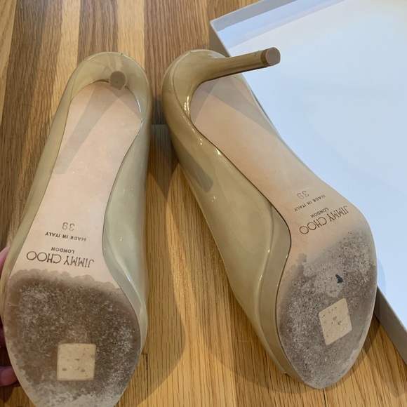 Jimmy Choo Nude Patent Heels- Luna 100, size 39. - Picture 4 of 7